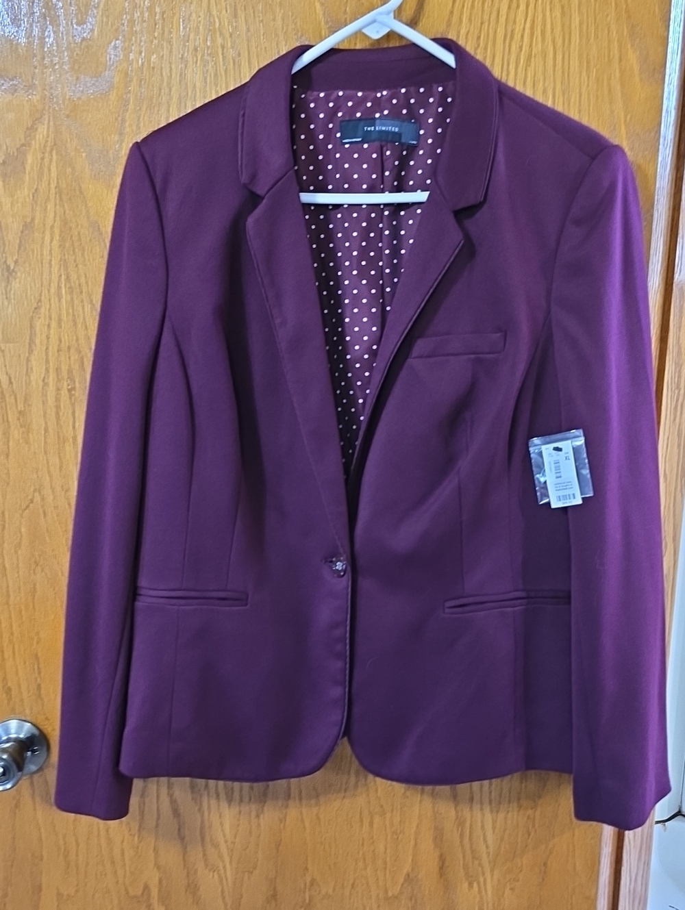 The Limited Women's Burgandy Single-Button Blazer